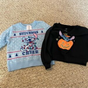Disney Stitchmas Blue and Black Kids Sweatshirt Set